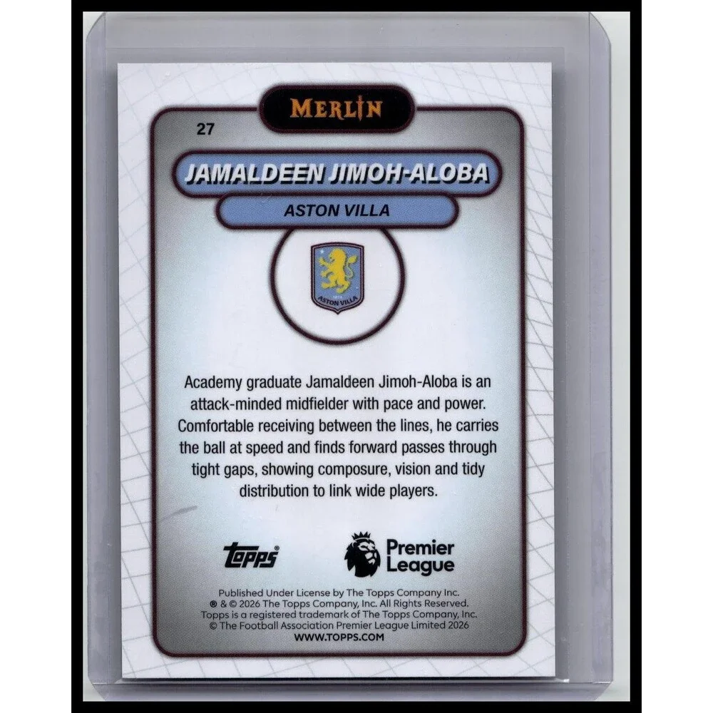 Jamaldeen Jimoh-Aloba #27 Aston Villa Vintage Merlin Refractor Base